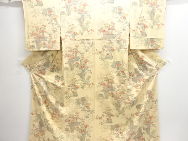 JAPANESE KIMONO / KOMON / FLOWER VASE & PLANT